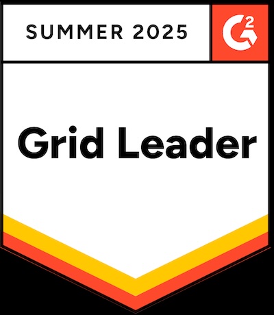 G2 medla Summer 2025 grid leader badge