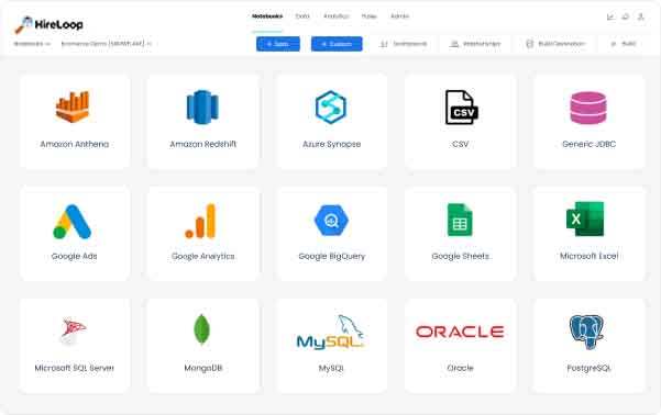 A dashboard displaying different apps